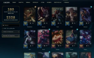 Ferro 3 com TODOS os champs e 131 Skins ( Mais de 15 Jogos ) - League of Legends LOL