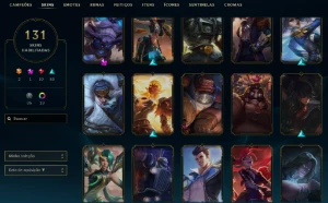 Ferro 3 com TODOS os champs e 131 Skins ( Mais de 15 Jogos ) - League of Legends LOL