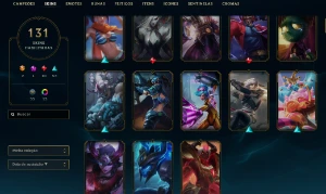 Ferro 3 com TODOS os champs e 131 Skins ( Mais de 15 Jogos ) - League of Legends LOL