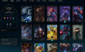 Ferro 3 com TODOS os champs e 131 Skins ( Mais de 15 Jogos ) - League of Legends LOL