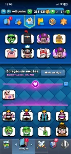 Conta clash Royale arena lendária 24, emotes raro