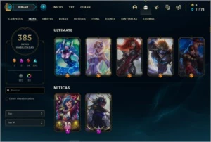 ACC PLAT 1 + 385 SKINS + TODOS CHAMPS - League of Legends LOL