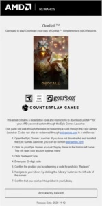 JOGO GODFALL KEY - Epic Games