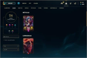 Conta unranked com 26 skins e 53 champs (5 delas vitoriosas) - League of Legends LOL