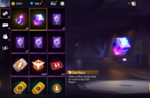 300 diamantes | 1 cubo | 25 Pets | 32k ouro | 10 personagens - Free Fire