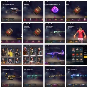 Conta de Free fire com 8 passes de Elite e etc....