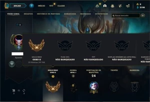 Conta ouro 2 com 23 Champs e 8 Skins + 3 Fragmentos - League of Legends LOL