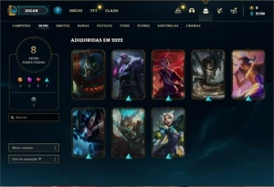 Conta ouro 2 com 23 Champs e 8 Skins + 3 Fragmentos - League of Legends LOL