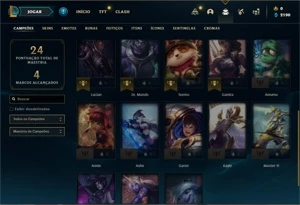 Conta ouro 2 com 23 Champs e 8 Skins + 3 Fragmentos - League of Legends LOL