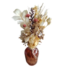 Arranjo Rústico com flores desidratadas - Artesanato e Personalizados