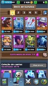 conta clash royale nvl 9 arena 11