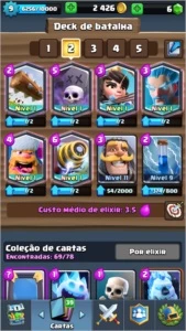 conta clash royale nvl 9 arena 11