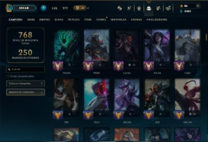 Esmeralda 3 com TODOS os Champs e 259 Skins ( MAIN MID ) - League of Legends LOL