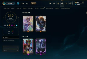 Esmeralda 3 com TODOS os Champs e 259 Skins ( MAIN MID ) - League of Legends LOL
