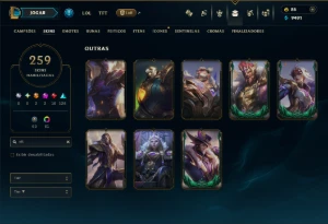 Esmeralda 3 com TODOS os Champs e 259 Skins ( MAIN MID ) - League of Legends LOL