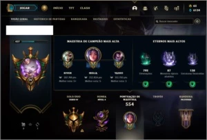 Conta ouro 4 com TODOS os champs e 122 skins - League of Legends LOL