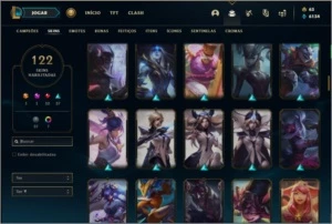 Conta ouro 4 com TODOS os champs e 122 skins - League of Legends LOL