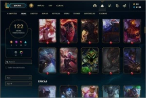 Conta ouro 4 com TODOS os champs e 122 skins - League of Legends LOL
