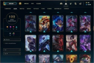 Conta ouro 4 com TODOS os champs e 122 skins - League of Legends LOL
