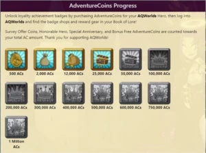 CONTA LVL 73, 9 ANOS, 8000ACS, DIVERSOS ITENS - Adventure Quest World AQW