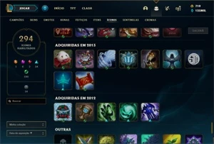 Conta diamante 2 com TODOS os champs e 294 Skins +2 Raras - League of Legends LOL