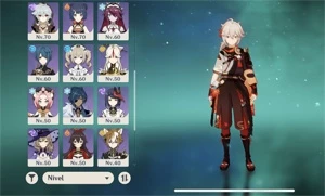 Ar55. Ganyu+ amos, kazuha, Raiden, zhongli, Yoimiya, xiao - Genshin Impact