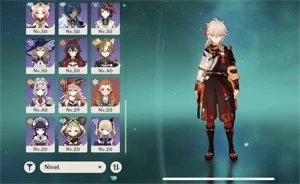 Ar55. Ganyu+ amos, kazuha, Raiden, zhongli, Yoimiya, xiao - Genshin Impact