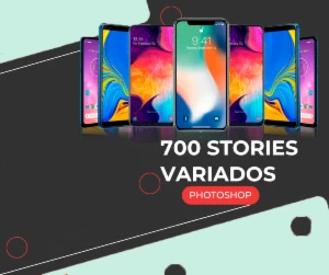 700 Templates Stories PSD Premium:  Envio Auto - Redes Sociais