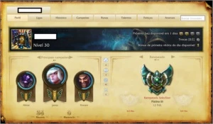 VENDO CONTA DO LOL PLATINA 3 ALTO MMR - League of Legends