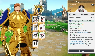 Conta end game 7ds origin Escanor C10 35K Traje Nv3 TOP 121k - Seven Deadly Sins