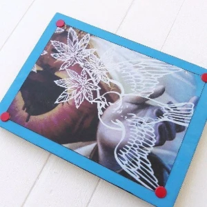 Quadrinho Sagrado Coração de Maria e Divino - Artesanato e Personalizados