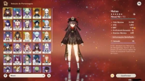 Conta Genshin Impact Ar56 / Hutao/Zhong/Ayaka/Ayato E Outros