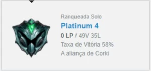 CONTA LOL PLATINA 4 // MMR BOM // OTIMA CONTA PARA SMURF - League of Legends