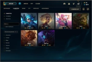 Conta platina 4 com 153 champs e 124 skins (MAIN TOP) - League of Legends LOL