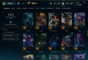 Diamante 3 com 80 Champs e 15 Skins - League of Legends LOL