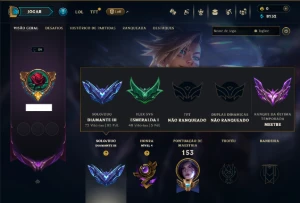Diamante 3 com 80 Champs e 15 Skins - League of Legends LOL