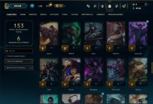 Diamante 3 com 80 Champs e 15 Skins - League of Legends LOL