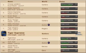 Account Top Sword Tibia