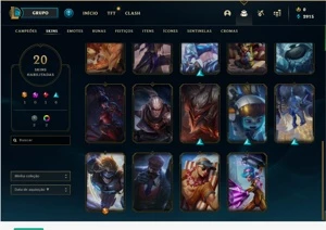 Conta diamante 2 smurf, 20 skins, main jungle - League of Legends LOL