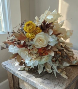 Buque com flores desidratadas - Terracota - Artesanato e Personalizados