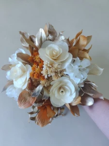 Buque com flores desidratadas - Terracota - Artesanato e Personalizados