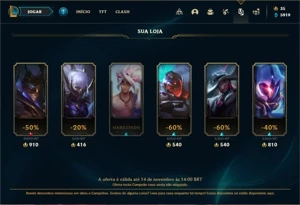 Conta prata 4 com 115 Champs e 90 Skins - League of Legends LOL