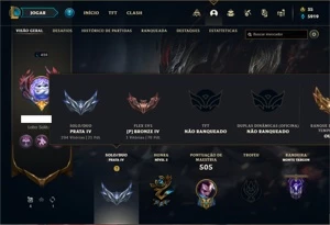 Conta prata 4 com 115 Champs e 90 Skins - League of Legends LOL