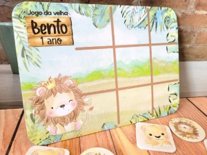Jogo da Velha Leãozinho Cartonado 19 x 14 cm - Artesanato e Personalizados