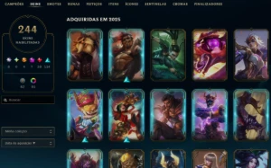 Conta D2 borda mestre 244 skins - League of Legends LOL
