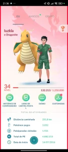 Conta pokemon antiga de 2016