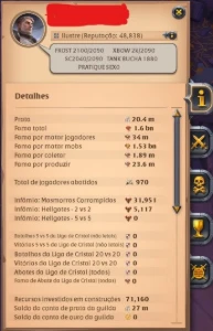 Conta Albion 1.6 de Fama e 3 coletas t8 - Albion Online