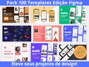 Pack 100 Templates Edição Figma - UP NOS SEUS PROJETOS - Outros