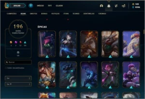 Conta prata 2 com 155 champs e 196 skins - League of Legends LOL