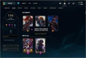 Conta prata 2 com 155 champs e 196 skins - League of Legends LOL
